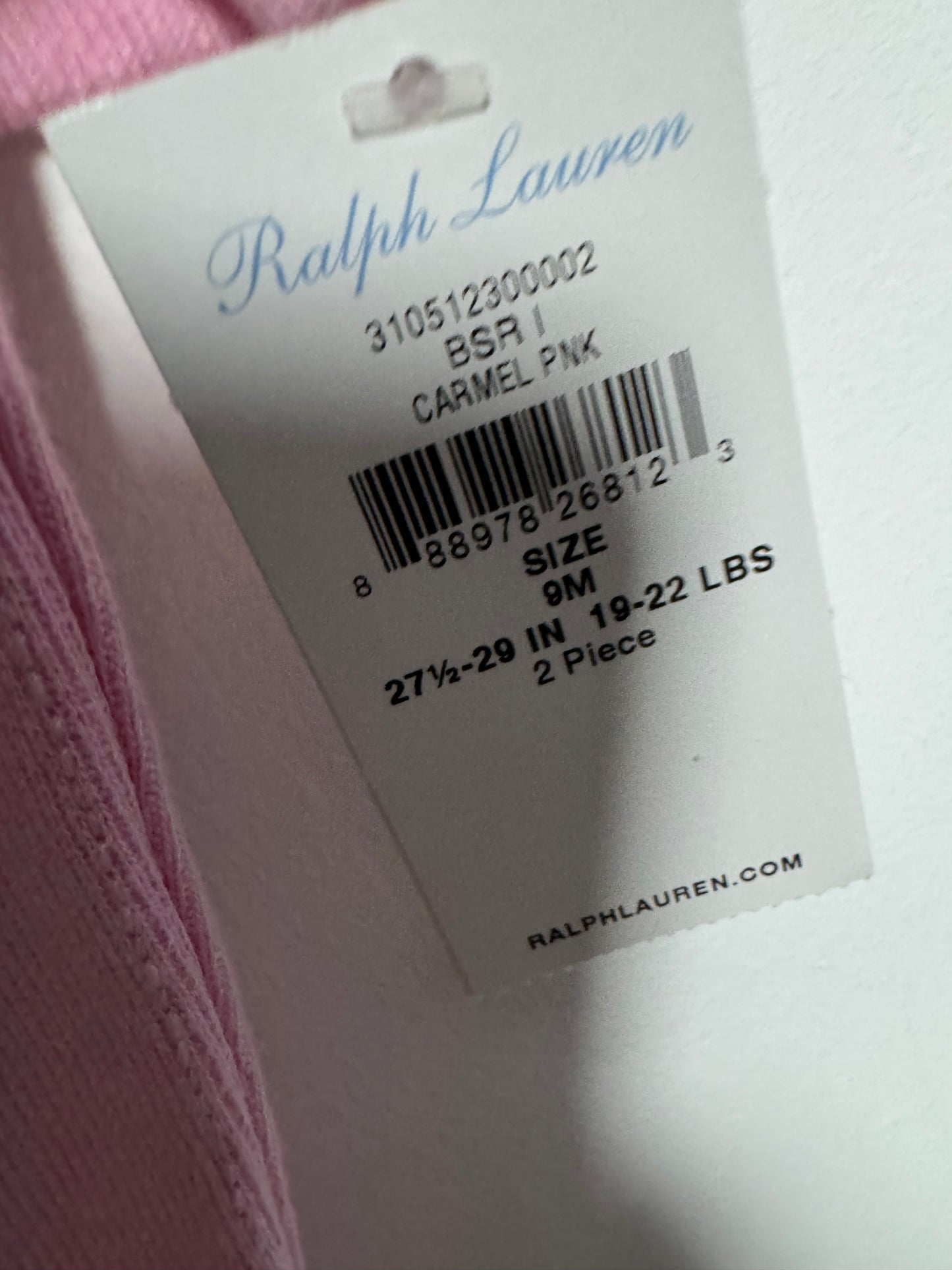 Ralph Lauren pink baby set 9m