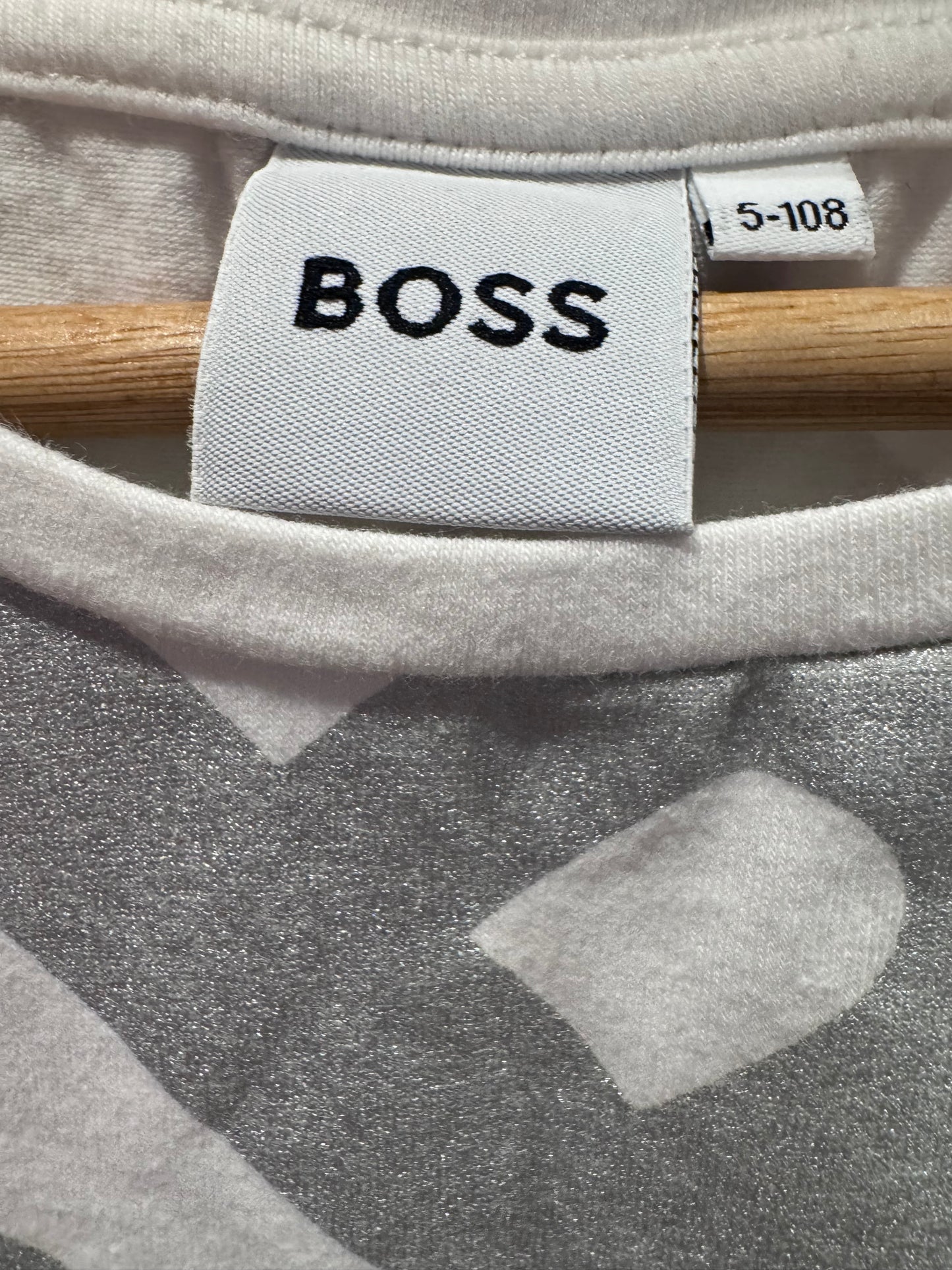 Boss Silver Girls T-Shirt 4-5y