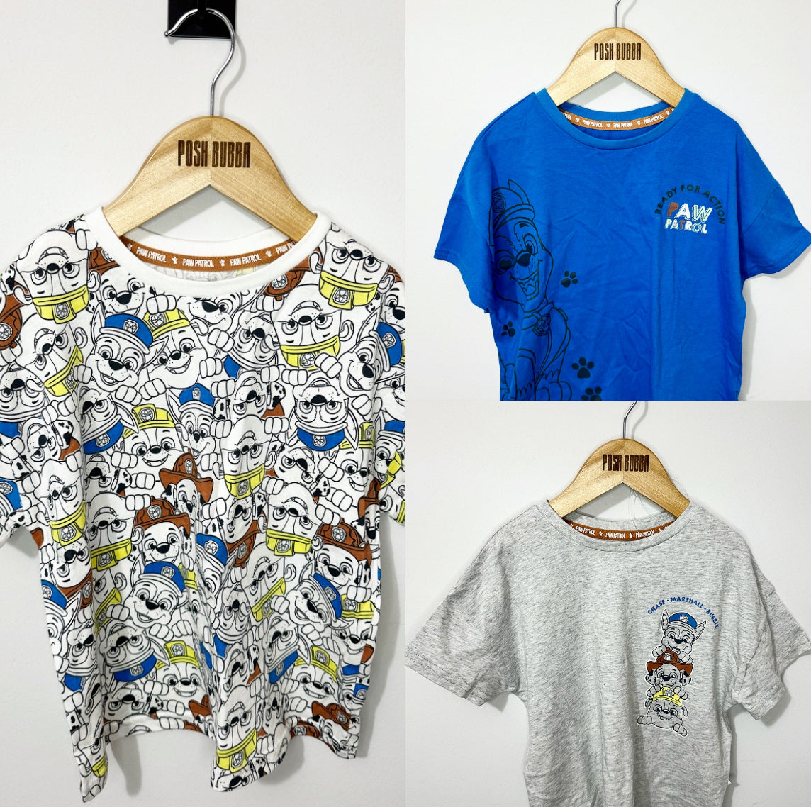 George 3x Paw patrol T-shirts 4-5y