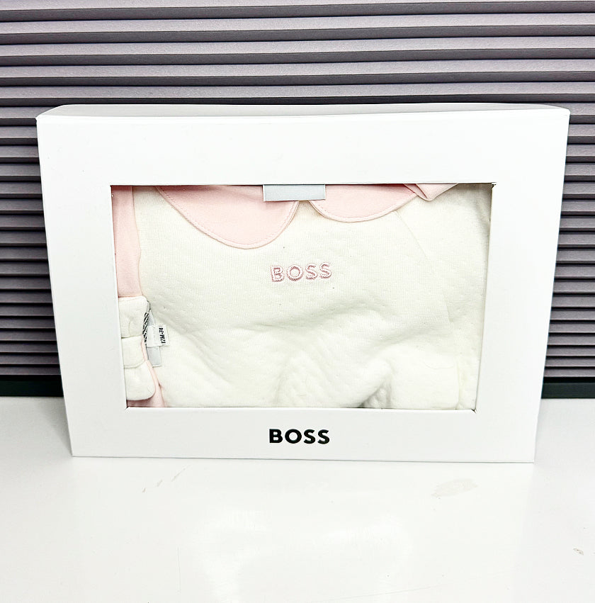 Boss Pink Babygrow & Headband  12m