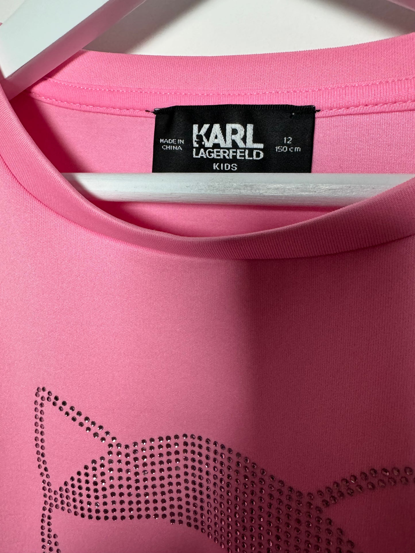 Розова рокля-пуловер Karl Lagerfeld, 12 г.