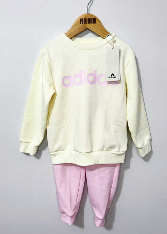 Adidas Girls Pink/Cream TRacksuit 3-4y