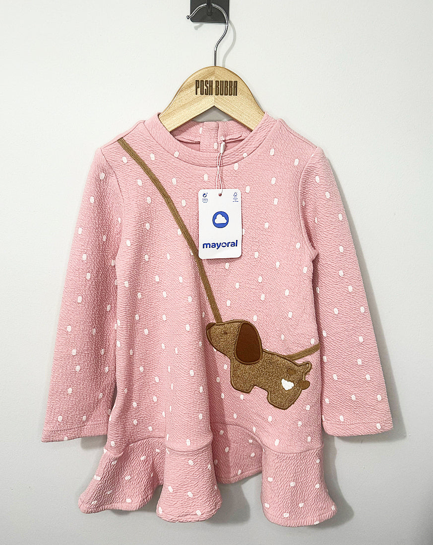 Mayoral Pink Puppy Dress 3y