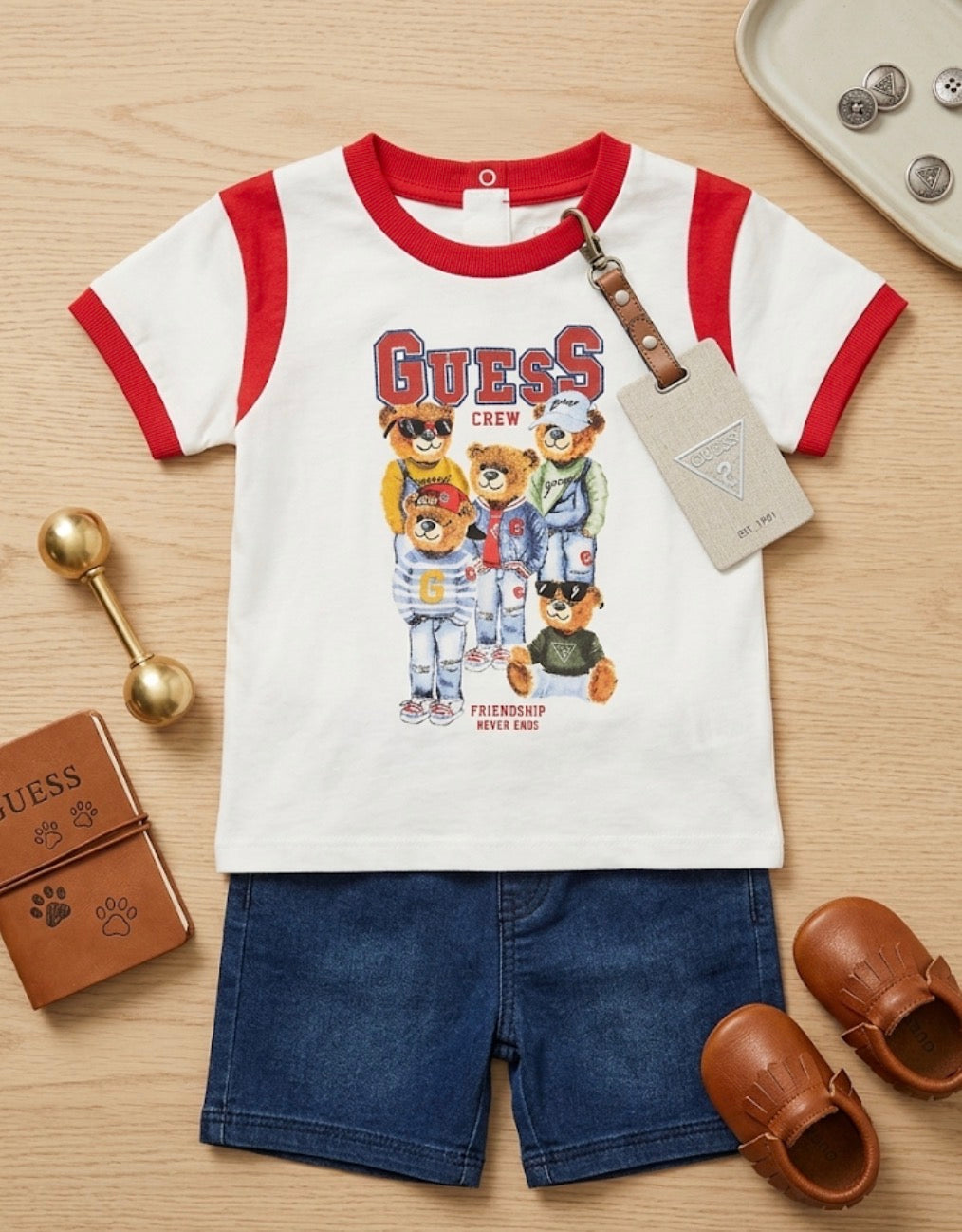 Guess Bears T-shirt & Shorts 18m