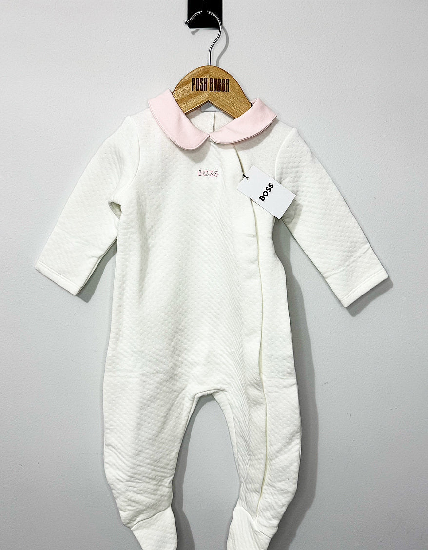 Boss Pink Babygrow & Headband  12m