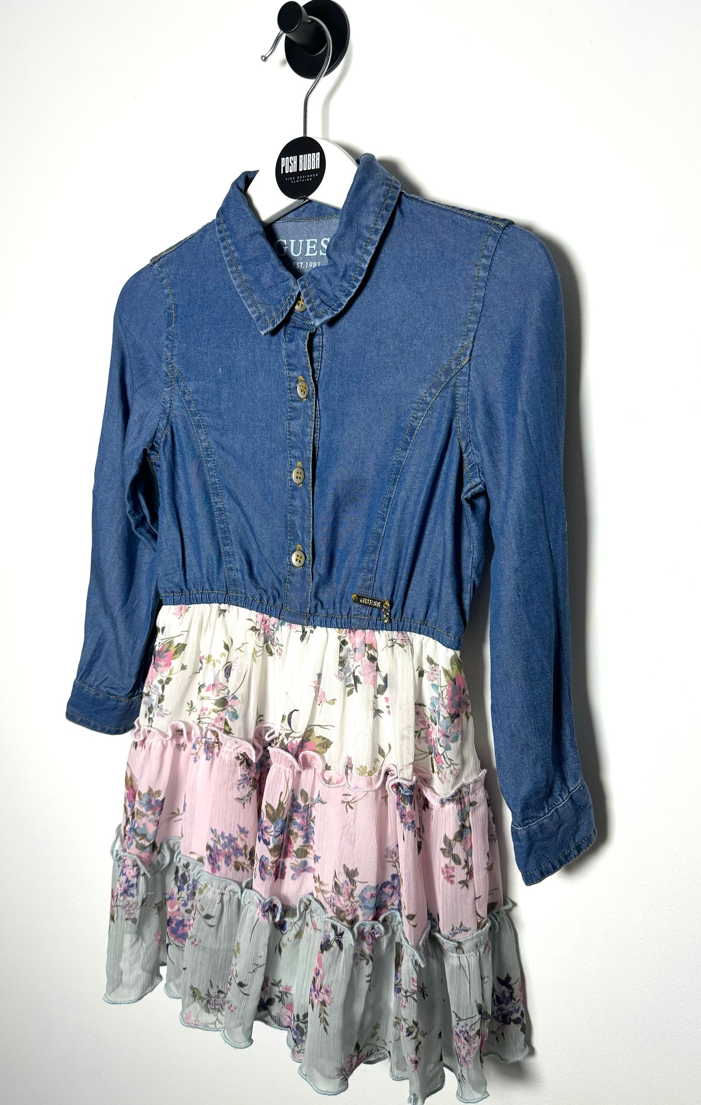 Guess Denim Floral Dress 3y