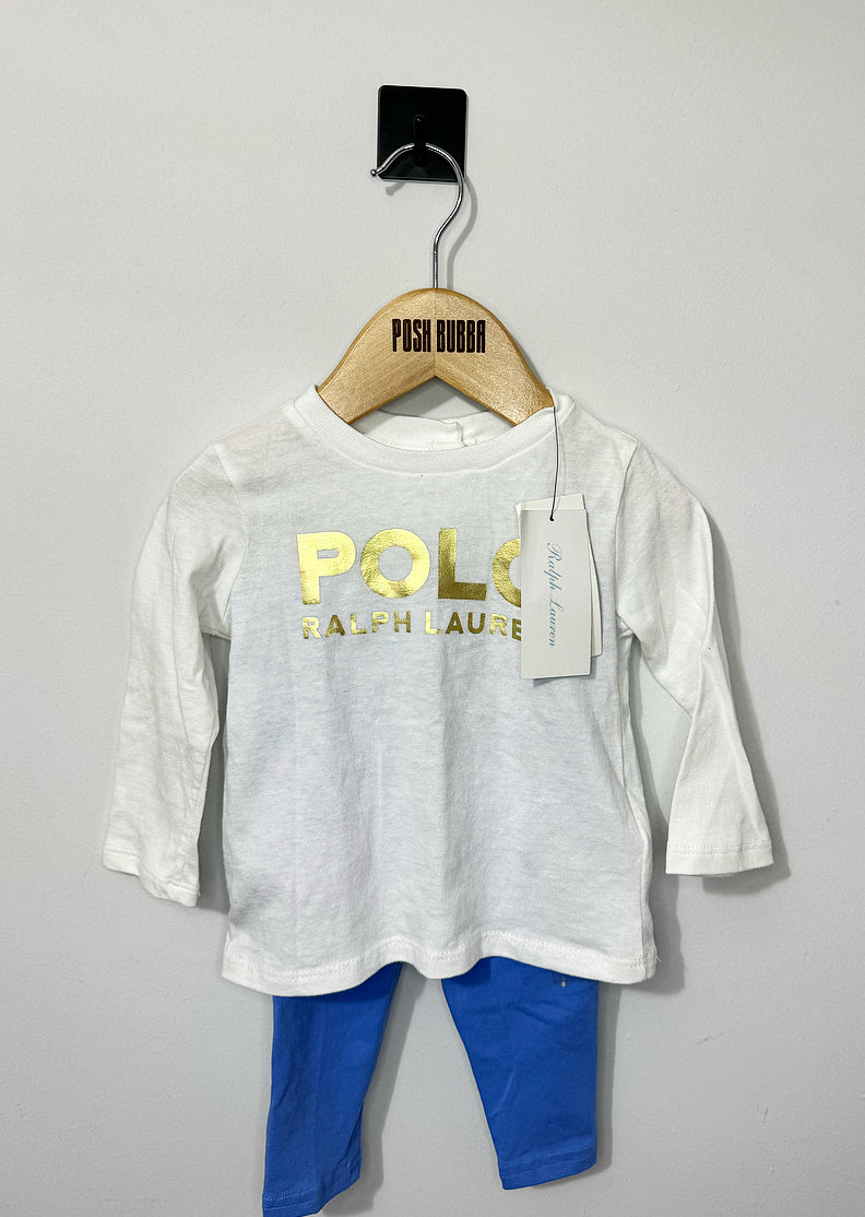 Ralph Lauren Boys/Girls Set White/Blue 9m