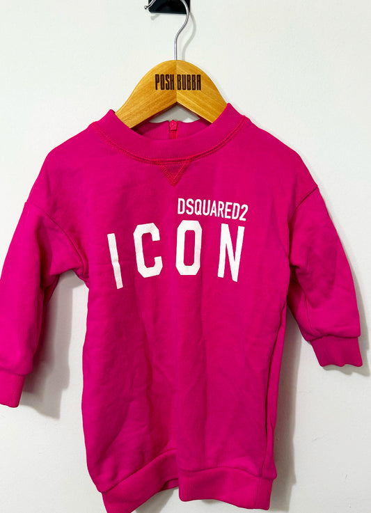 Dsquared2 Pink Jumper Dress 12-18m No Tags