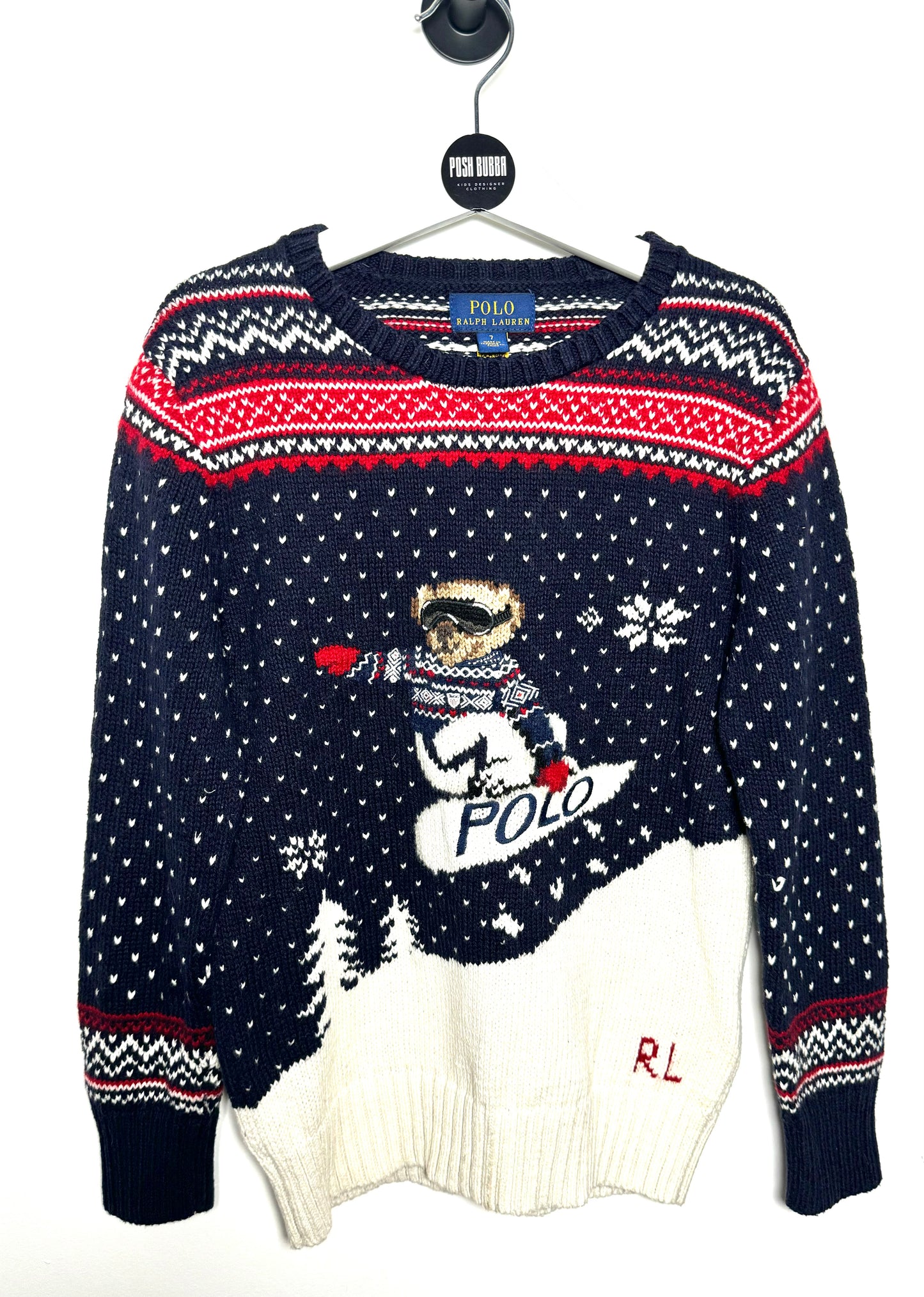 Ralph Lauren polo bear jumper 7y