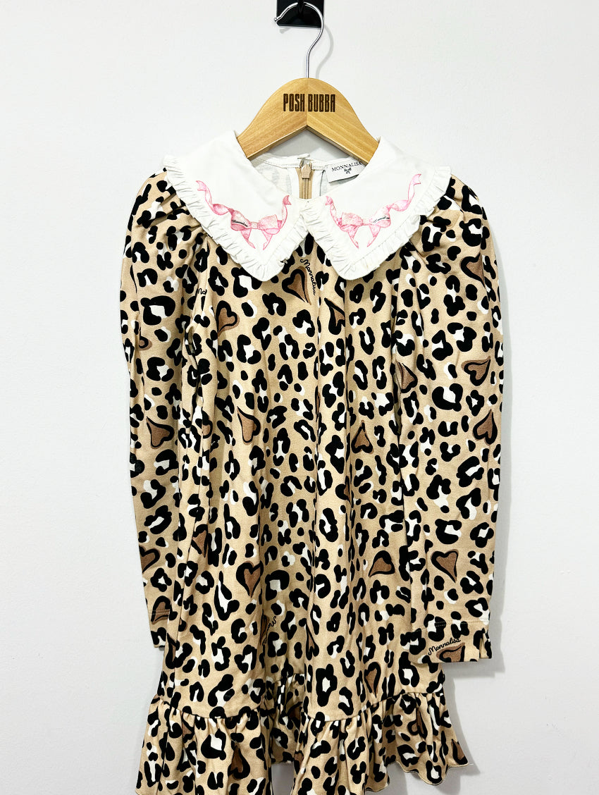 Monnalisa Animal Print Dress 8y No Tags