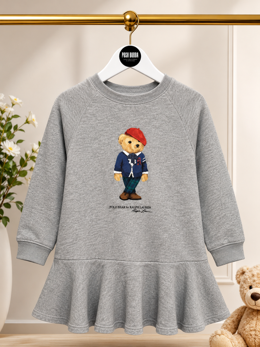 Ralph Lauren Polo Bear Grey Dress 24m