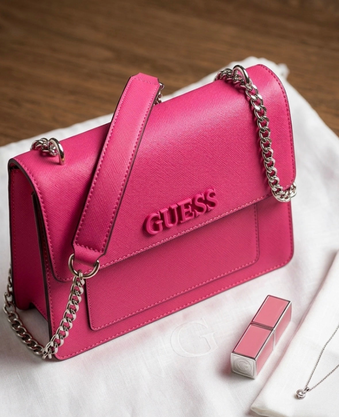 Guess pink shoulder bag
