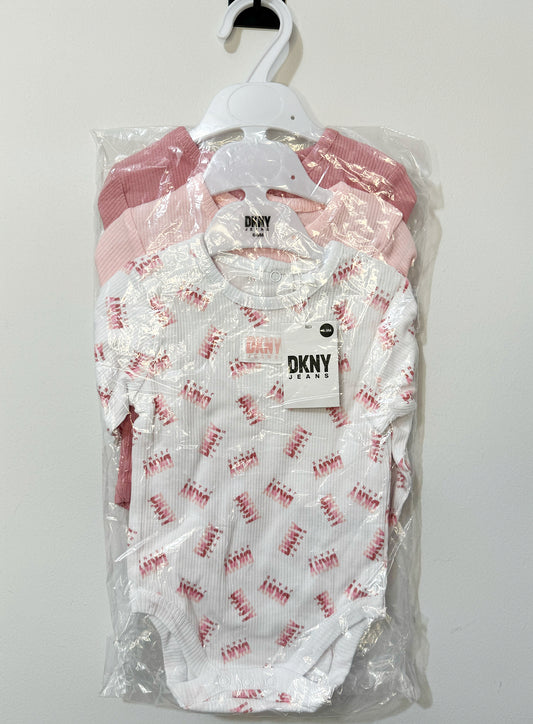 DKNY Bodysuits x3 pink 0-3m