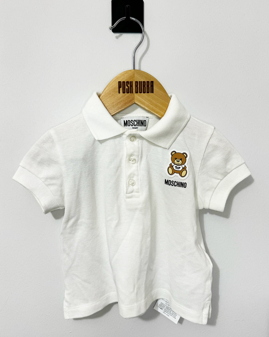 Moschino White polo t-shirt 9m No tags