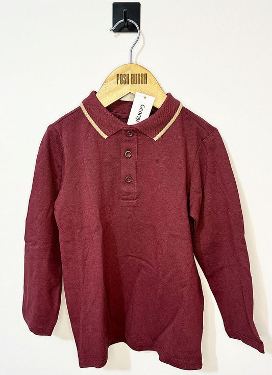 George Long Sleeve Shirt Bordo 3-4y