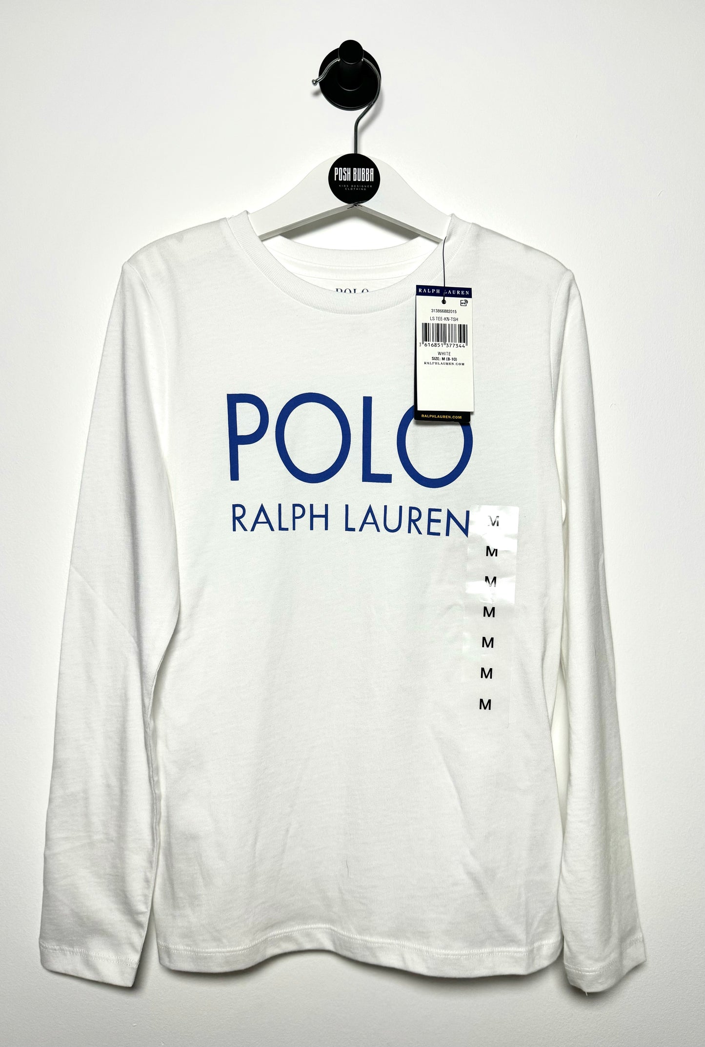 Бяла тениска с дълъг ръкав Ralph Lauren 8-10 г. 140 см