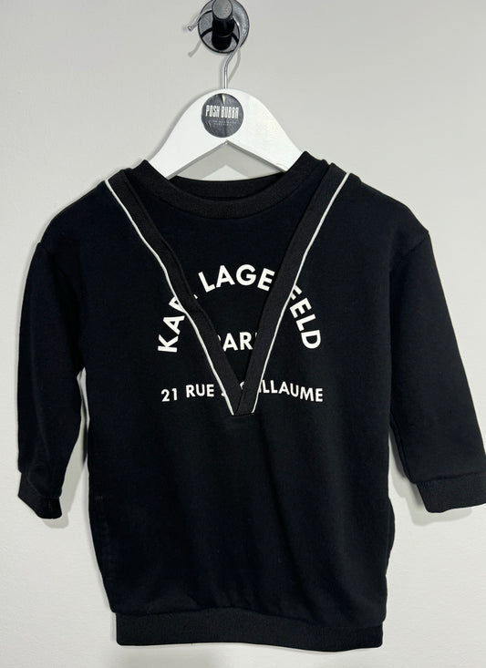 Karl Lagerfeld Black Dress 2y New No Tags 141089