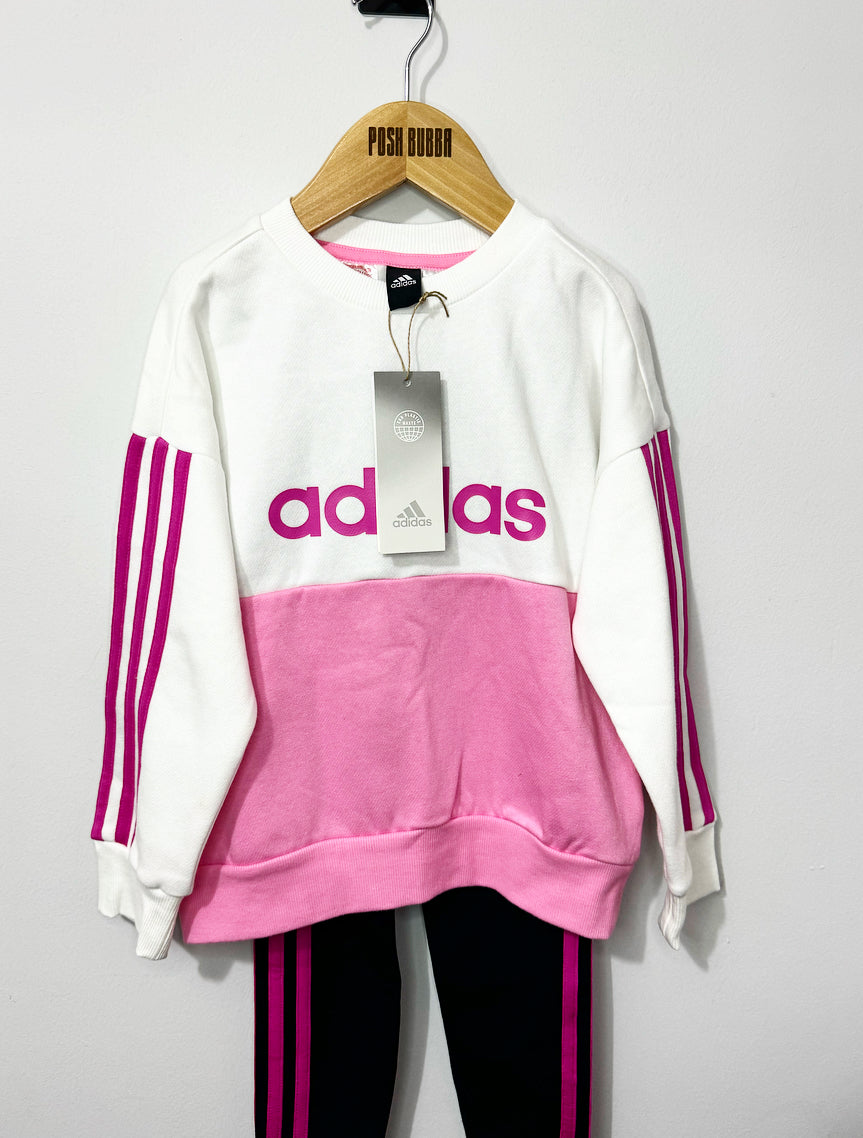 Adidas Pink/Black Tracksuit 4-5y