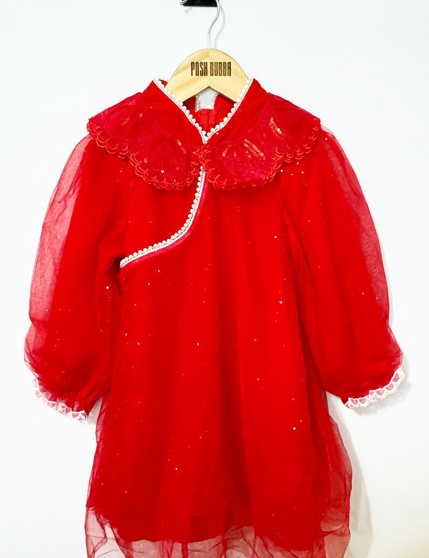 Tutu Long sleeve Christmas dress 3-4y