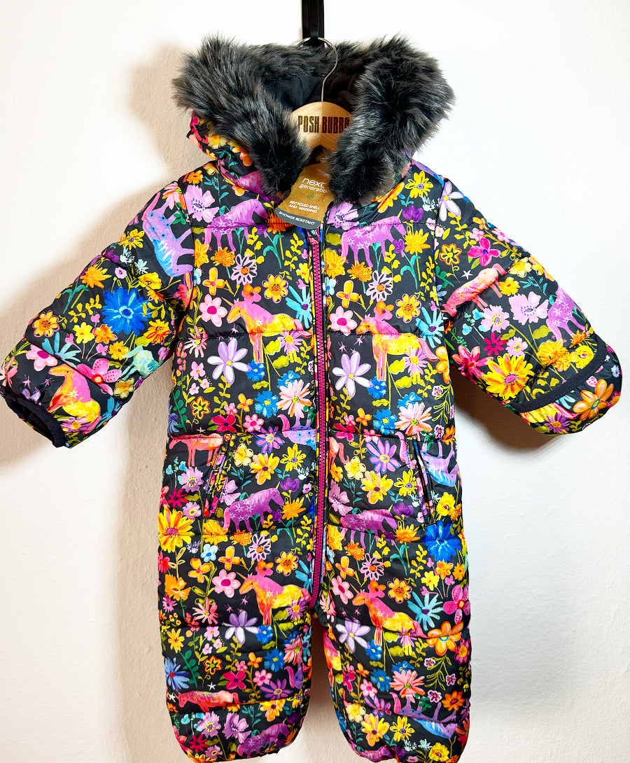 Next Floral Snowsuit 6-9m #5038