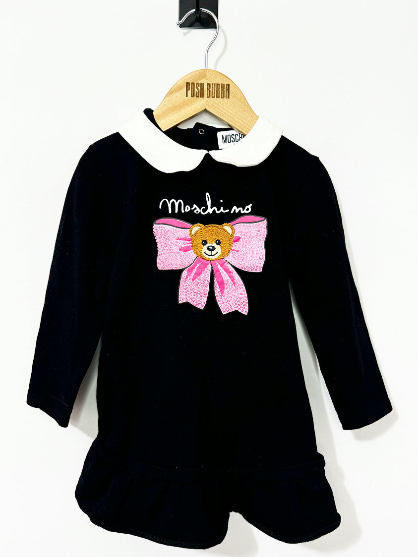 Moschino Black Bow Dress 18-24m No Tags