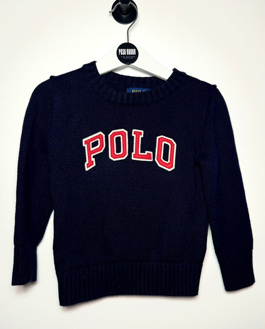 Ralph Lauren Navy Knitted Jumper 12-18m