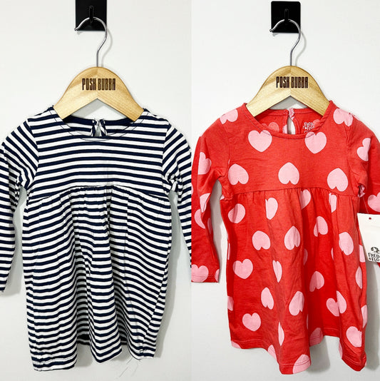 2pcs F&F Dresses 9-12m