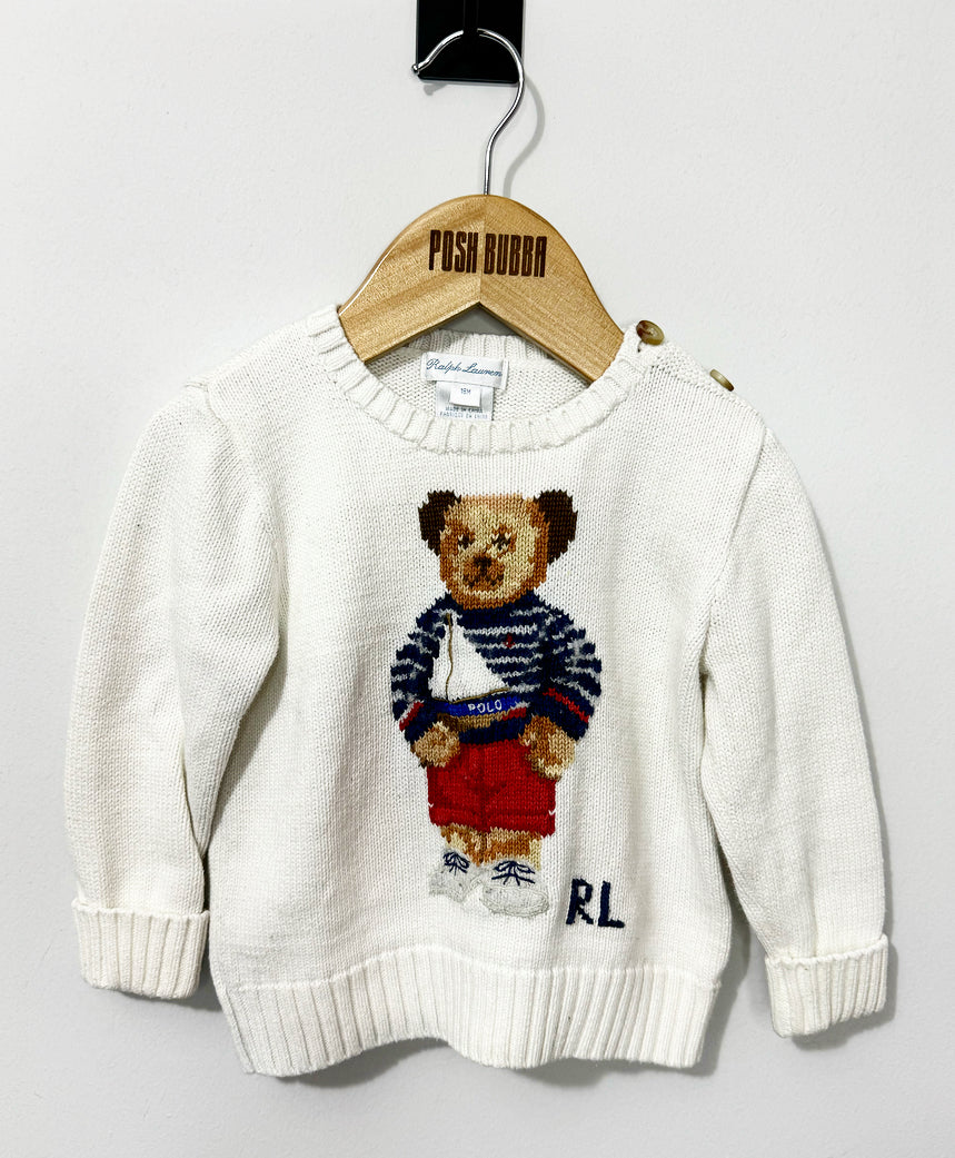 Ralph Lauren Bear Boat Jumper 12m No Tags