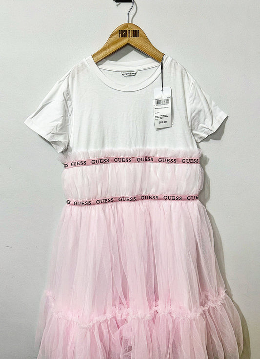 Guess Girls Pink Fleece Dress 10-11y No Tags