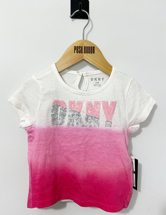 DKNY 2pc LT pink/gray 24m