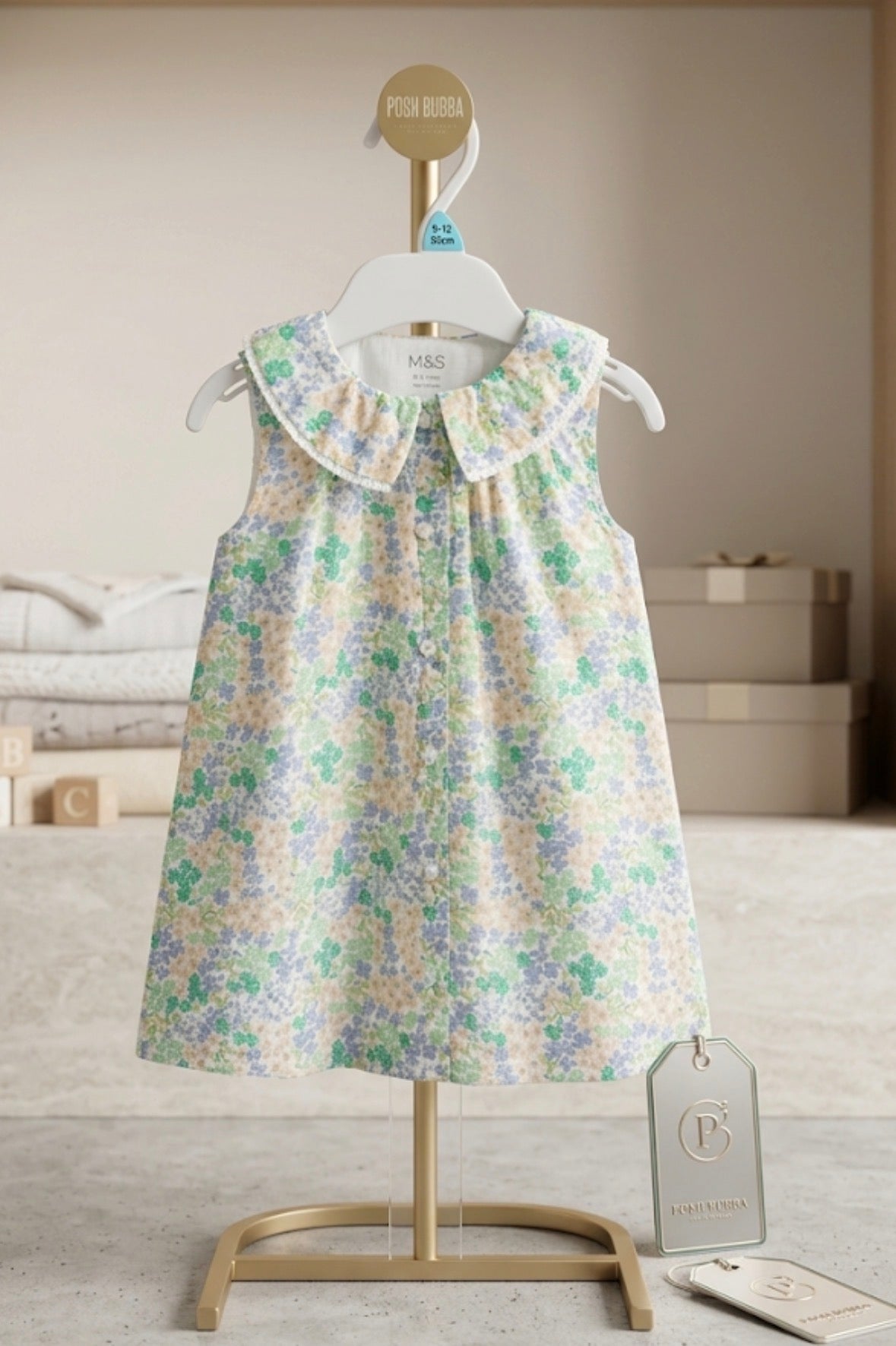 M&S Floral Dress 9-12m