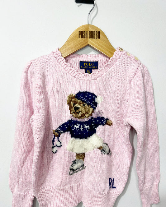 Ralph Lauren Pink Ice Skating jumper 3y No Tags