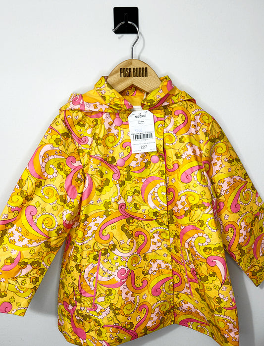 Next Floral Yellow Raincoat 2-3y