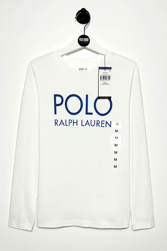 Бяла тениска с дълъг ръкав Ralph Lauren 8-10 г. 140 см