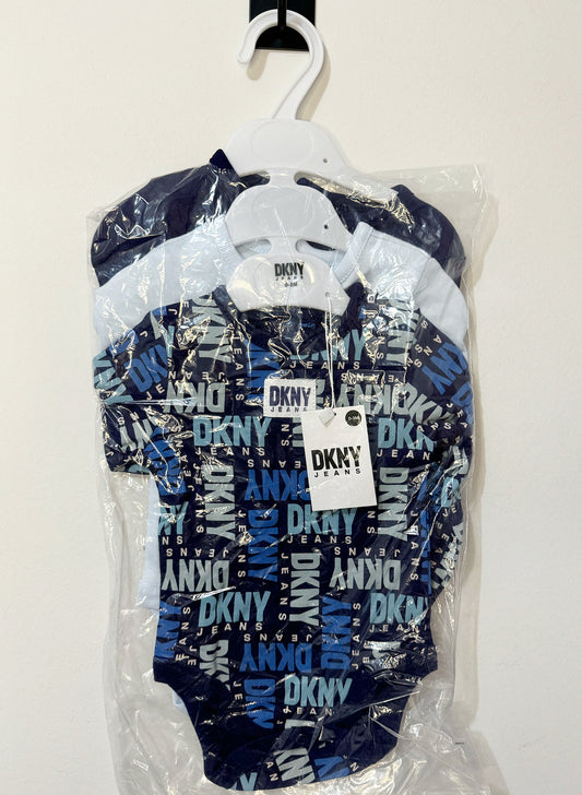 DKNY Bodysuits x3 Blue 3-6,6-9м