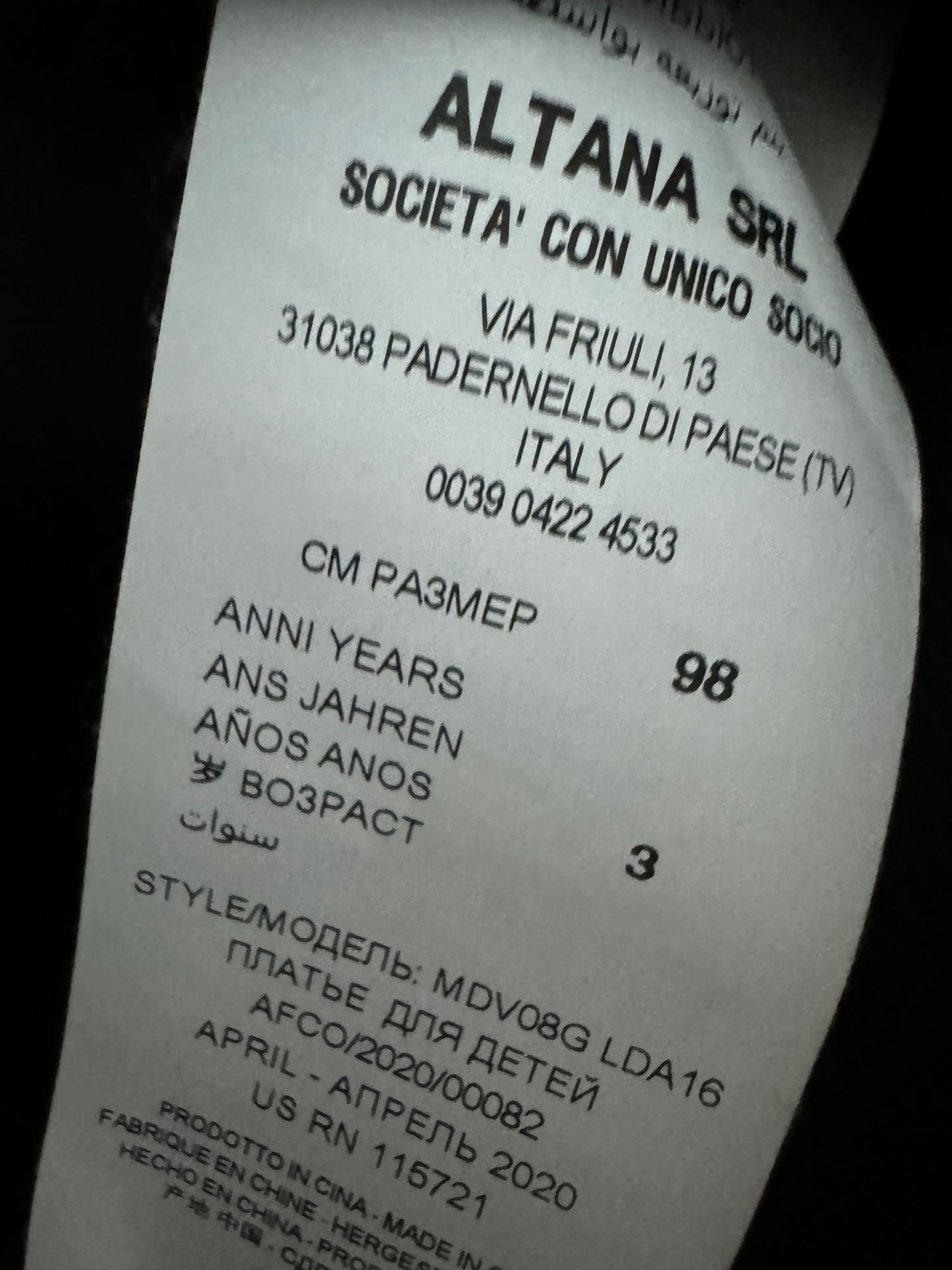 Moschino Jumper Dress 2-3y