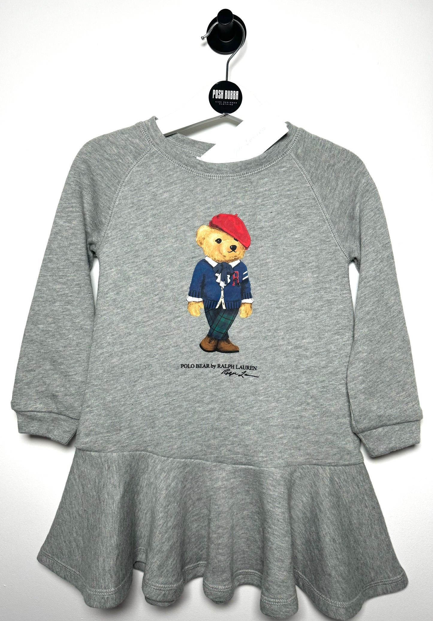 Ralph Lauren Polo Bear Grey Dress 24m
