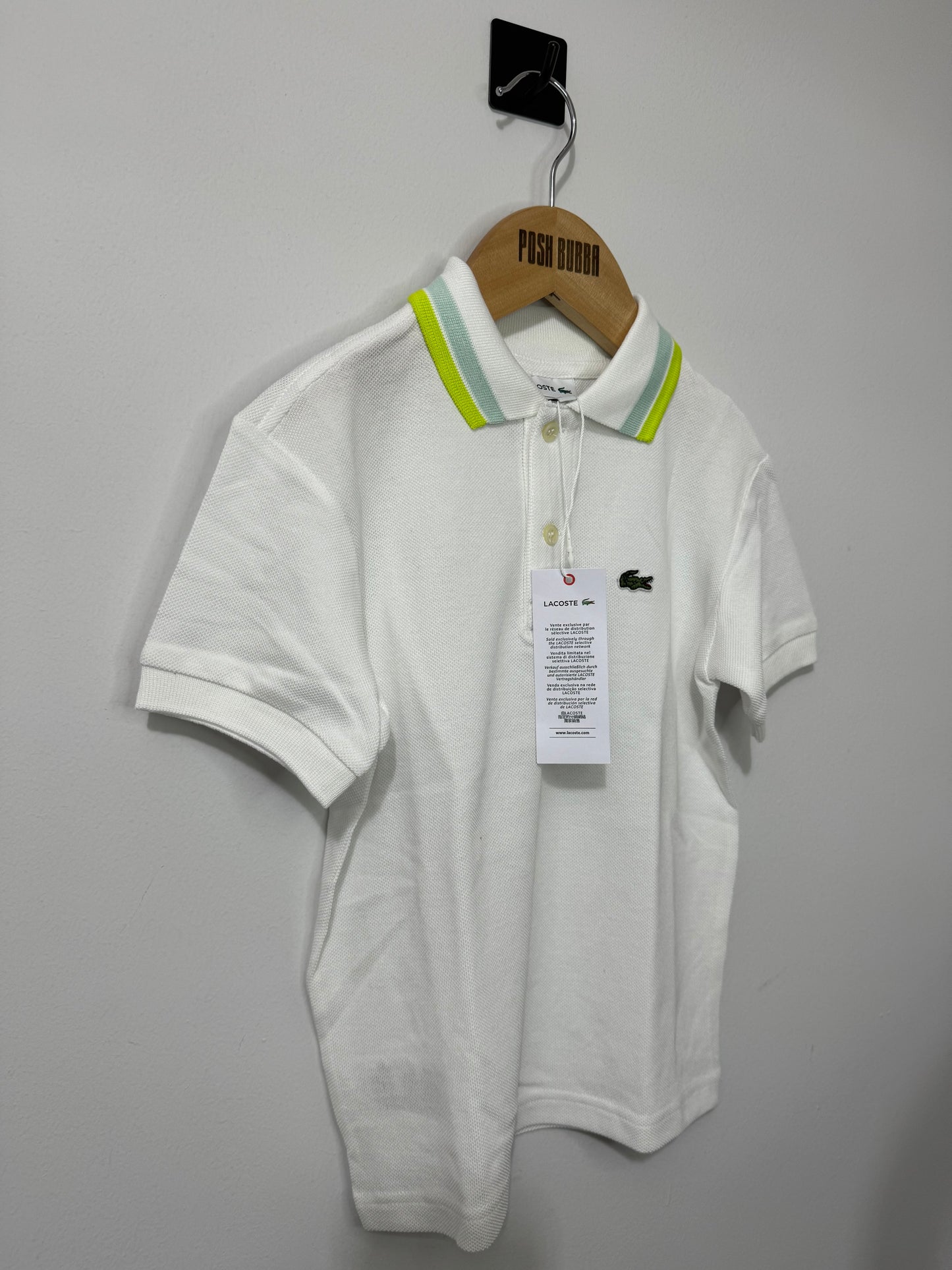 Lacoste white Polo 5y