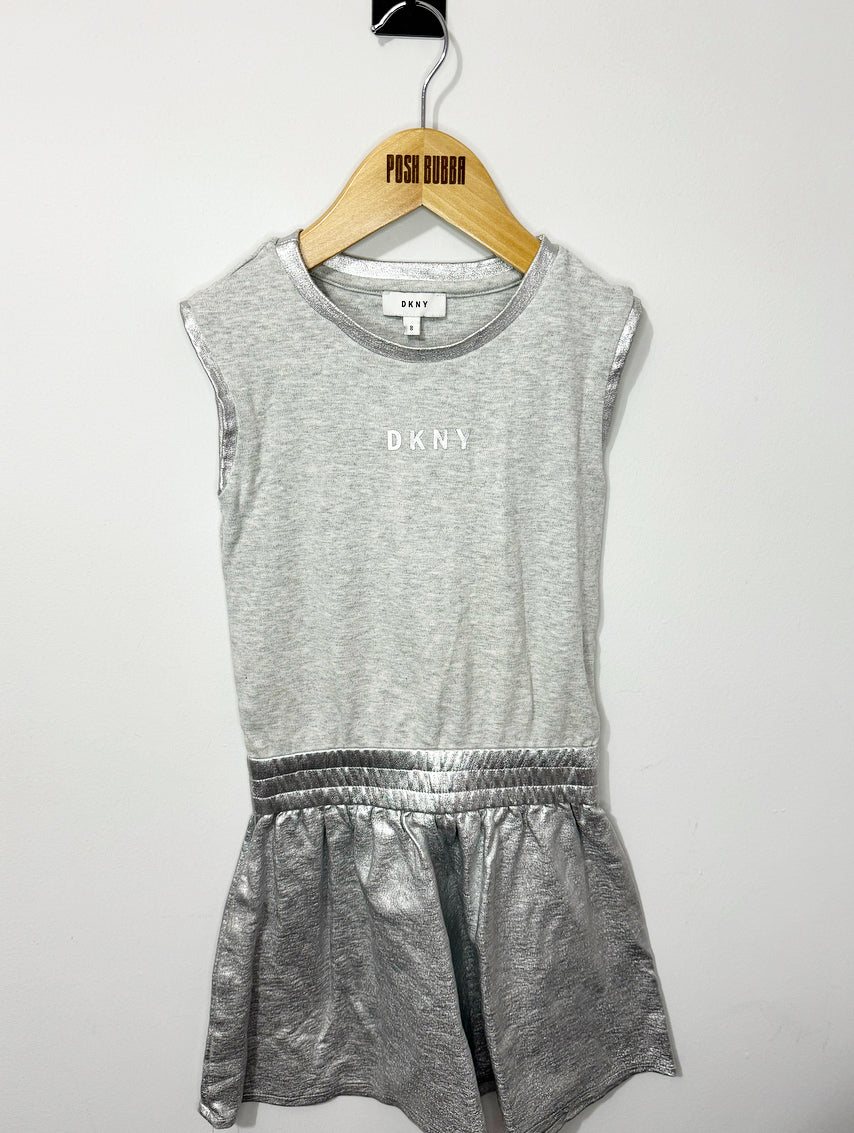 DKNY Girls Dress Silver 8y No Tags