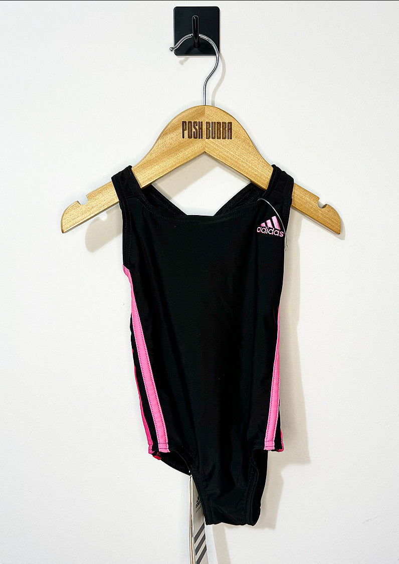 Adidas Pink Stripe Swimsuit 18--24m