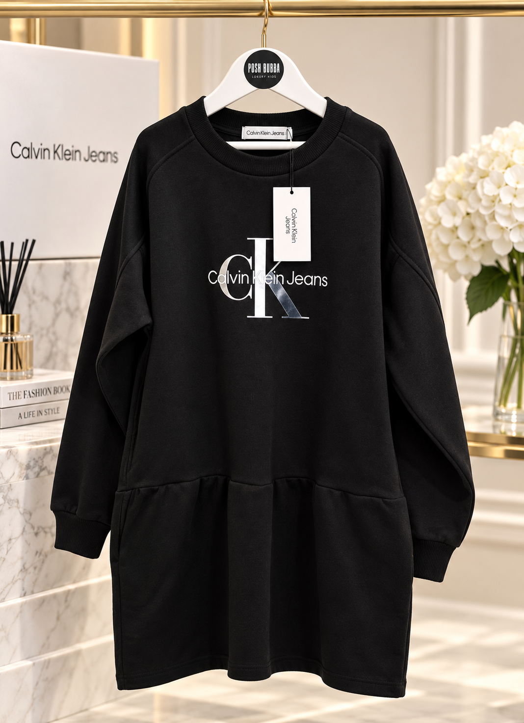 Calvin Klein Black Dress 12y New with tags