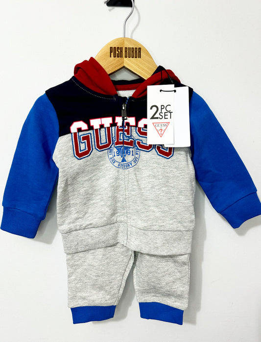 Guess Grey & Blue Tracksuit 3-6m