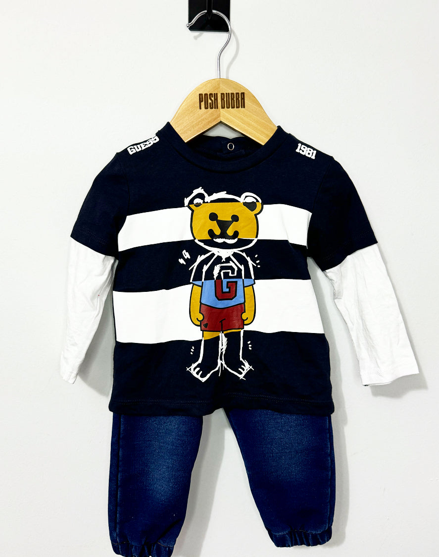 Guess Jeans & T-Shirt Set 6-9m No Tags