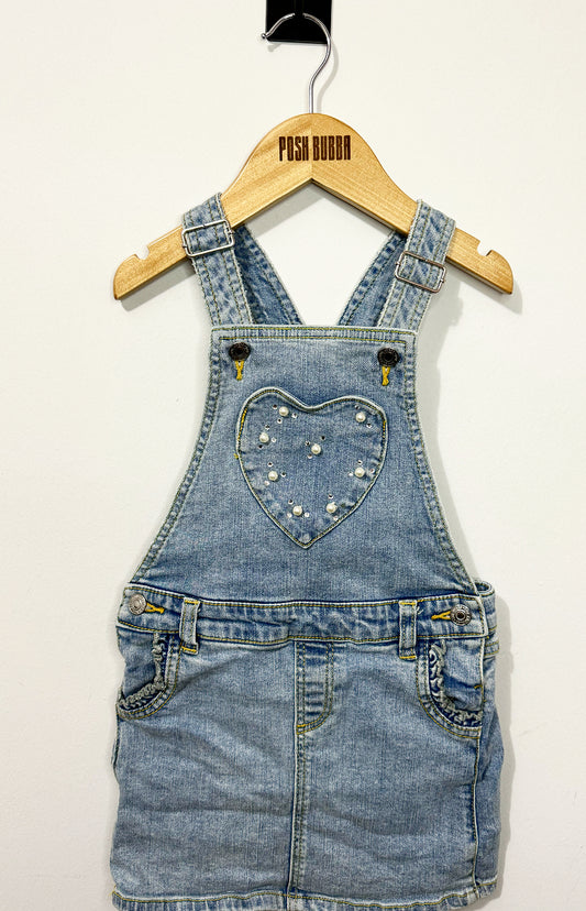 Guess Girls Denim Pinafore Dress 4y No Tags