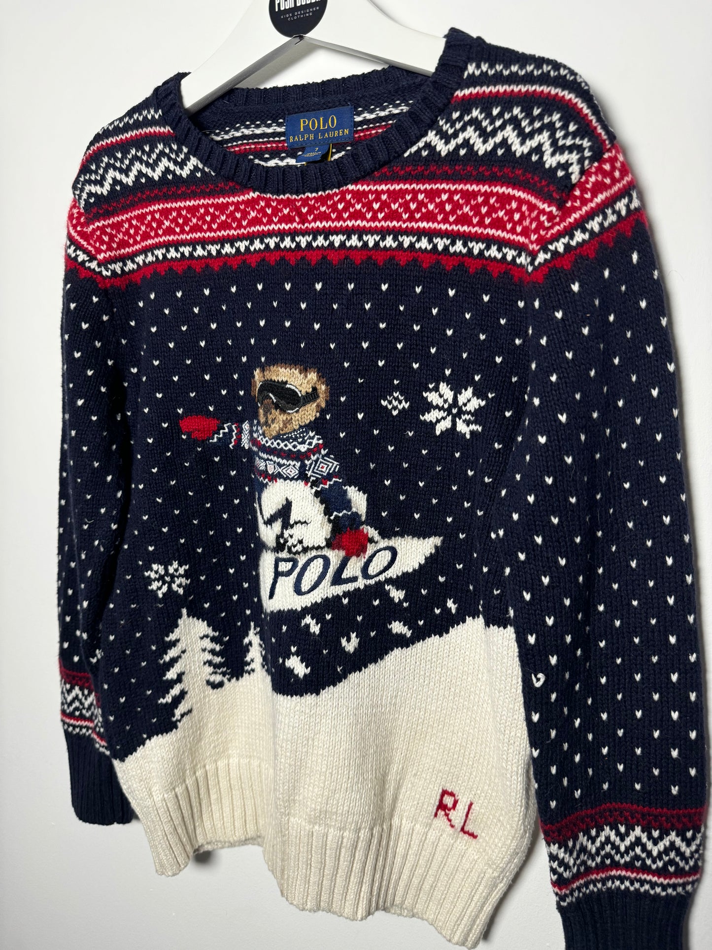 Ralph Lauren polo bear jumper 7y