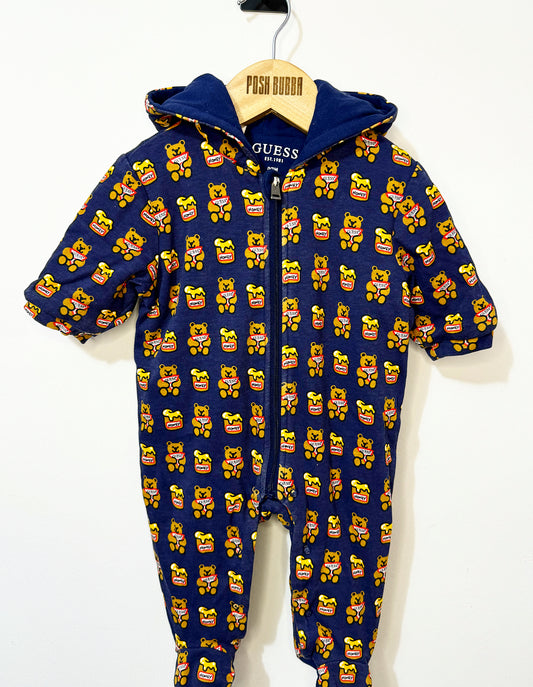 Guess Dark Blue Teddies Snowsuit 0-3m No Tags