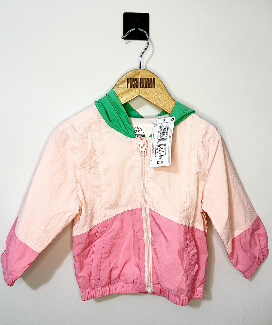 M&S Pink Windbreaker 12-18m