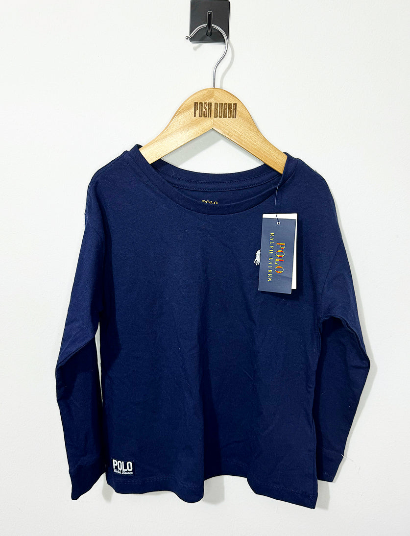 Ralph Lauren Navy Long Sleeve T-shirt 5y