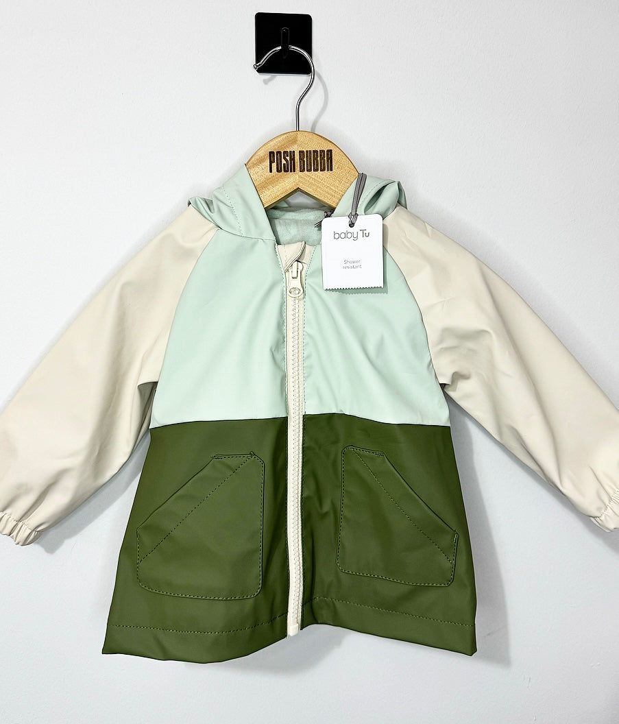 TU Boys Green Raincoat 9-12m