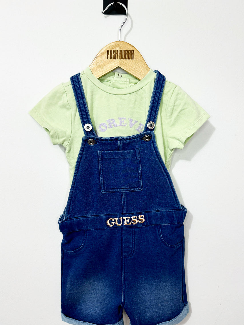 Guess Dungarees & T-shirt 18-24m No Tags